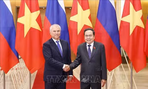 Chủ tịch Quốc hội Trần Thanh Mẫn hội đàm với Chủ tịch Duma Quốc gia Quốc hội Nga Vyacheslav Volodin