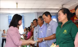 Đoàn đại biểu Quốc hội tỉnh Long An thăm, tặng quà cho người nghèo, công nhân lao động