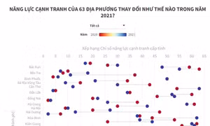 Năng lực cạnh tranh của 63 địa phương thay đổi như thế nào trong năm 2021?