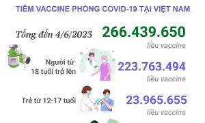 Tình hình tiêm vaccine phòng COVID-19 tại Việt Nam tính đến hết ngày 4/6/2023