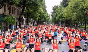 Trên 1.000 người tham dự Ngày Quốc tế Yoga lần thứ 9