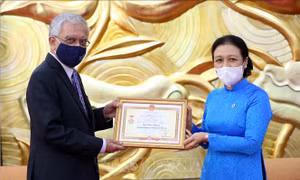 Trao tặng Điều phối viên thường trú Liên hợp quốc tại Việt Nam kỷ niệm chương hữu nghị