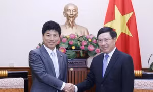 Phó Thủ tướng Phạm Bình Minh tiếp Quốc vụ khanh Bộ Ngoại giao Nhật Bản