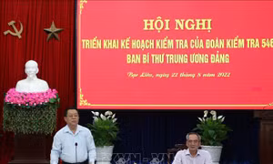 Đoàn kiểm tra 546 của Ban Bí thư làm việc với Ban Thường vụ Tỉnh ủy Bạc Liêu