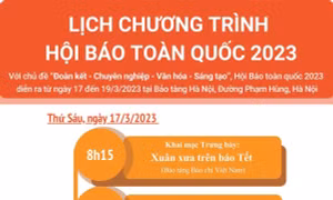 Lịch chương trình Hội Báo toàn quốc 2023