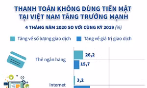 Thanh toán không dùng tiền mặt tại Việt Nam tăng trưởng mạnh