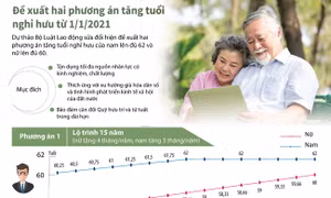 Đề xuất hai phương án tăng tuổi nghỉ hưu từ 1/1/2021