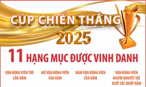 11 hạng mục được vinh danh tại Cúp Chiến thắng 2025