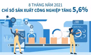 8 tháng năm 2021, chỉ số sản xuất công nghiệp tăng 5,6%