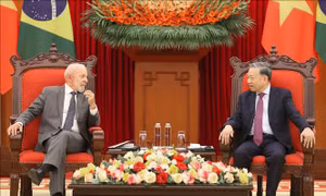 Tổng Bí thư Tô Lâm tiếp Tổng thống Brazil Luiz Inácio Lula da Silva