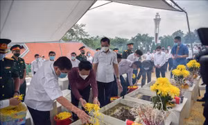 Truy điệu và an táng hài cốt liệt sỹ tại Nghĩa trang Liệt sỹ Quốc gia Vị Xuyên