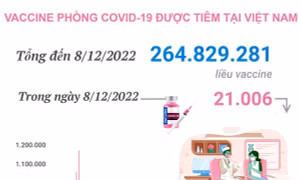 Hơn 264,829 triệu liều vaccine phòng COVID-19 đã được tiêm tại Việt Nam