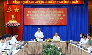 Thủ tướng Chính phủ Nguyễn Xuân Phúc làm việc với lãnh đạo tỉnh Bạc Liêu