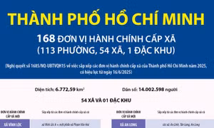 Thông tin chi tiết về 54 xã và 1 đặc khu của Thành phố Hồ Chí Minh