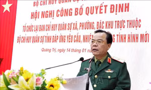 Tổ chức lại Ban Chỉ huy Quân sự các xã, phường, đặc khu đáp ứng yêu cầu mới