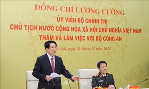 Chủ tịch nước Lương Cường thăm và làm việc với Bộ Công an