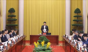 Chủ tịch nước Lương Cường chủ trì giao ban công tác với Văn phòng Chủ tịch nước