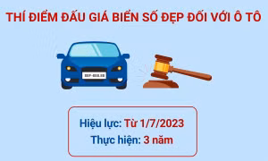 Thí điểm đấu giá biển số xe ô tô từ 1/7/2023