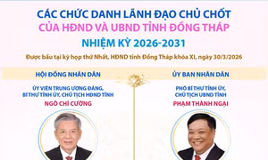 Các chức danh lãnh đạo chủ chốt của HĐND và UBND tỉnh Đồng Tháp