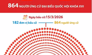 864 người ứng cử đại biểu Quốc hội khóa XVI