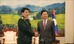 Lãnh đạo Đảng, Nhà nước Lào tiếp Đoàn đại biểu cán bộ chính trị cấp cao Quân đội Nhân dân Việt Nam