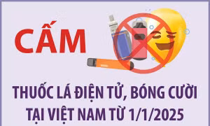 Cấm thuốc lá điện tử, bóng cười tại Việt Nam từ 1/1/2025