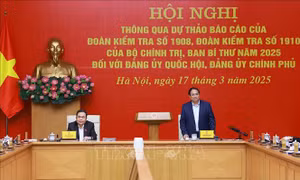 Thủ tướng Chính phủ và Chủ tịch Quốc hội chủ trì hội nghị thông qua dự thảo các báo cáo kiểm tra