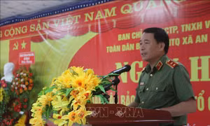 Đồng chí Lê Quốc Hùng dự Ngày hội Toàn dân bảo vệ an ninh Tổ quốc tại Trà Vinh