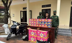 Bắt giữ đối tượng vận chuyển trái phép pháo hoa nổ