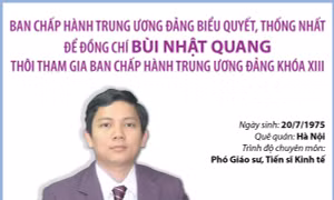 Thống nhất để đồng chí Bùi Nhật Quang thôi tham gia Ban Chấp hành Trung ương Đảng khóa XIII