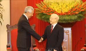 Tổng Bí thư Nguyễn Phú Trọng tiếp Thủ tướng Singapore Lý Hiển Long