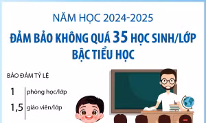 Năm học 2024 - 2025: Đảm bảo không quá 35 học sinh/lớp bậc tiểu học