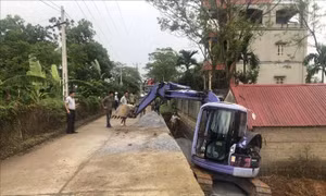 Nhiều tuyến đê của huyện Chương Mỹ (Hà Nội) bị sạt lở nghiêm trọng