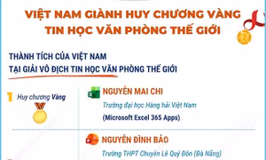 Việt Nam giành huy chương vàng tin học văn phòng thế giới