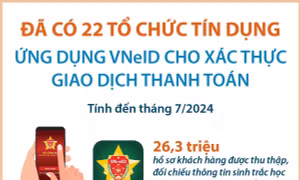 Đã có 22 tổ chức tín dụng ứng dụng VNeID cho xác thực giao dịch thanh toán