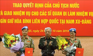 Thêm 2 sĩ quan đi làm nhiệm vụ gìn giữ hòa bình tại Phái bộ Nam Sudan
