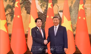 Chủ tịch nước Lương Cường hội đàm với Tổng Bí thư, Chủ tịch nước Trung Quốc Tập Cận Bình