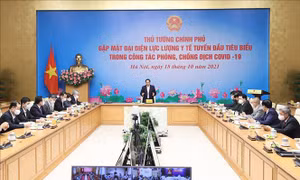 Thủ tướng gặp mặt đại diện lực lượng y tế tuyến đầu chống dịch COVID-19