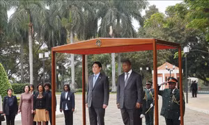 Lễ tiễn Chủ tịch nước Lương Cường và Phu nhân thăm cấp Nhà nước Angola