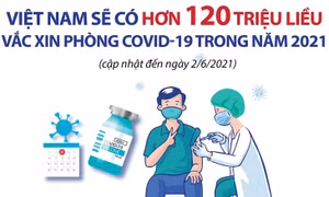 Việt Nam có hơn 120 triệu liều vaccine phòng COVID-19 trong năm 2021