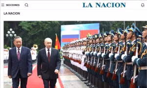 Truyền thông Argentina đưa tin đậm nét về chuyến thăm của Tổng thống Nga V. Putin đến Việt Nam 
