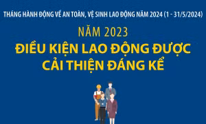 Năm 2023, điều kiện lao động được cải thiện đáng kể