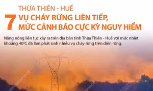 Thừa Thiên - Huế: 7 vụ cháy rừng liên tiếp, mức cảnh báo cực kỳ nguy hiểm