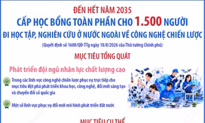 Đến hết năm 2035: Cấp học bổng toàn phần cho 1.500 người đi học tập, nghiên cứu ở nước ngoài về công nghệ chiến lược