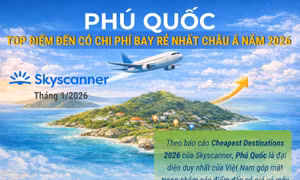 Phú Quốc lọt top điểm đến có chi phí bay rẻ nhất châu Á năm 2026