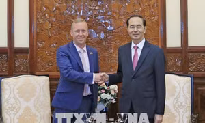Chủ tịch nước Trần Đại Quang tiếp các Đại sứ trình Quốc thư