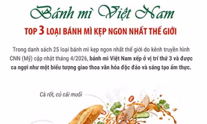 Bánh mì Việt Nam trong top 3 loại bánh mì kẹp ngon nhất thế giới