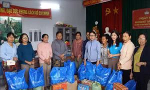 Hỗ trợ gia đình Hội viên phụ nữ bị thiệt hại do mưa bão