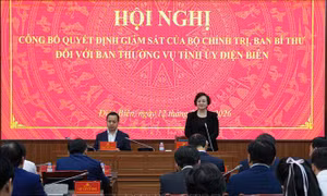Công bố quyết định kiểm tra, giám sát đối với Ban Thường vụ Tỉnh ủy Điện Biên
