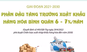 Giai đoạn 2021-2030: Phấn đấu tăng trưởng xuất khẩu hàng hóa bình quân 6 - 7%/năm